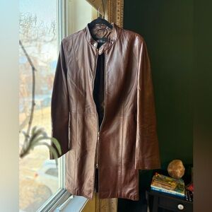 Bod & Christensen genuine leather longline jacket – women’s size 12